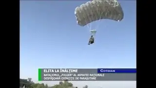 Moldova Paratrooper landing w/ parachute -aterizare cu parasuta Batalionul Fulger, Elita la &icirc;nălţime