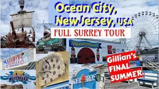 Ocean City New Jersey Boardwalk Full Tour 2024 Surrey Ride - Gillian's Wonderland Pier FINAL SEASON