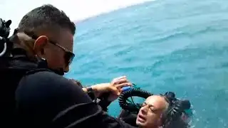 תיעוד: איבד אוויר בקרקעית הים - וחולץ ברגע האחרון