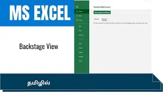 Microsoft Excel Tutorial in Tamil for Beginners - Backstage View (File Menu)
