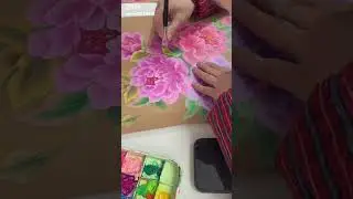✨💫my workart Beautiful Rose colour brush painting #trending #youtube #art #flowers #shorts #drawing