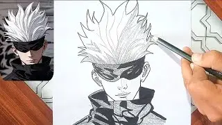How to draw Gojo Satoru | Gojo Drawing step by step | Easy Anime Drawing.