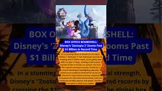 BOX OFFICE BOMBSHELL: Disney's 'Zootopia 2' Zooms Past $1 Billion in Record Time