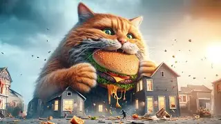 Giant Cat Can't stop Eat Hamburger 🥺🐱| Sad Cat Story 😿 #cat #cute #cutecat #catmemes
