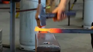 Craft Video Dictionary: Shouldering Forged Steel demonstrated by Heather McLarty