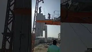 Tower crane counter weight erection manual process