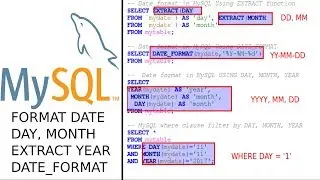 MySQL 8 how to select day, month and year from date