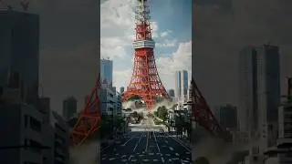 Watch Tokyo Tower Crash in Seconds!