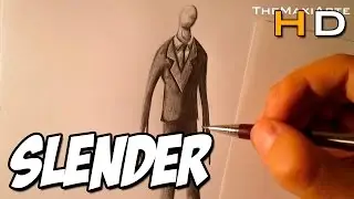 How to Draw Slenderman with pencil Step by Step - Timelapse