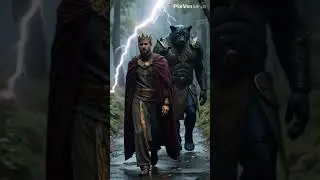 Epic King & Humanoid Panther Walk in the Storm | Cinematic Power Unleashed #Shorts