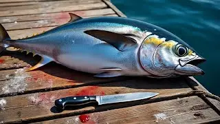 Everyday of My Life ❗🔥 Exploring Sorong Fish Market live broadcast of yellowfin tuna cutting