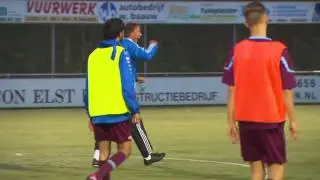 Hans Kraay jr. gaat tekeer op de training van FC Lienden