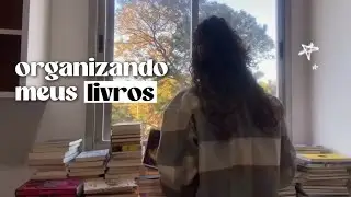 organizando minha estante de livros nova depois da mudança  