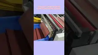 Two layer rubber material roll to sheet cutting machine #cutting #cutter #machinery #roll