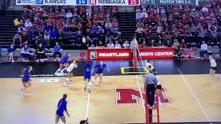 Kenzie Knuckles Amazing Dig Blackshorts Nebraska Husker Volleyball vs Kansas 4/23/2022 Spring Game