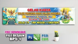 Desain Banner Gelar Karya P5 , Banner Projek Penguatan Profil Pelajar Pancasila 2024 || FREE CDR PSD
