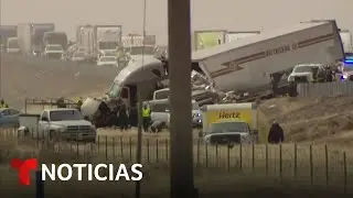 M&aacute;s de 30 veh&iacute;culos terminan involucrados en un tr&aacute;gico choque m&uacute;ltiple | Noticias Telemundo