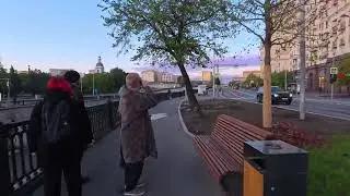 MOSCOW SCENIC TWILIGHT BIKE RIDE ALONG CENTRAL EMBANKMENTS.