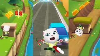 Talking Tom Gold Run - Funny Fails moment of Eco Angela part 4