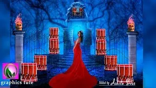 Dramatic Horror Background Concept Art Photo Manipulation - Photoshop Tutorial
