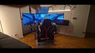 System in Aktion Fahrsimulator mit Hydraulik Oled und gut eingestellt.