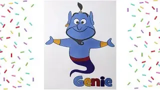 Coloring Genie From Aladdin / Coloring Page with Markers / Speed Coloring Time Lapse