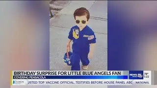 Birthday surprise for little Blue Angels fan