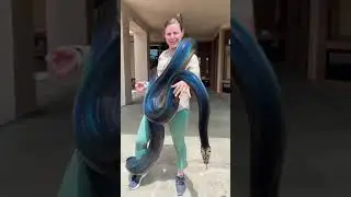 Woman shows off her big beautiful Python wrapped around her neck #Shorts