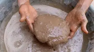 ASMR Mud water crumbling on tub Dipping pouring so satisfying 🤤 #subscribe #asmr