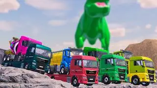 TRANSPORTING PUBLIC WORKS VEHICLES MAN TANKER TO GARAGE WITH ALL COLORS