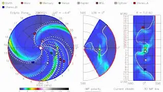 WSA-ENLIL-CONE Model CME Evolution - Dynamic Pressure [Inner Planets +] 24.04.2012