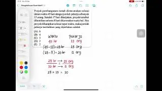 Jika proyek diharapkan selesai tepat waktu, maka jumlah pekerja tambahan yg diperlukan #maths #snbt