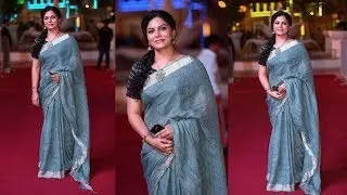 Asha Sarath In Saree At SIIMA Awards Red Carpet 2018 In Dubai