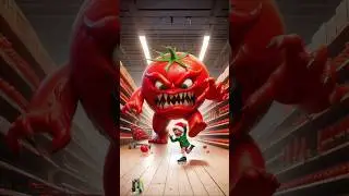 Evolution of Tomato: Big Tomato Monster in the supermarket with scary adventure 😻 #tomatotuesday #ai