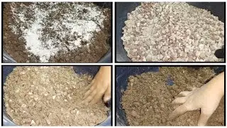 Mixing texture with white, red concrete/pebbles with cement and white cement, hope for gd results 😅🤞