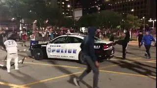 Dallas Texas Police Car Smashed By Violent George Floyd Protestors [riot 2020]