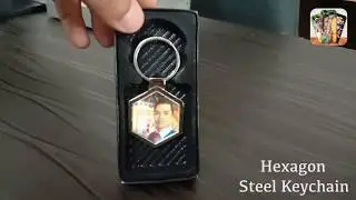 Hexagon Steel Keychain | Customised Keychain Online | Print Photo.in