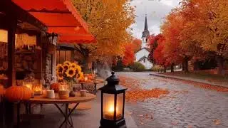 🍂 Autumn Serenity in a Small Town | Peaceful Fall Ambience with Soft Piano Music
