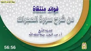 فوائد منتقاة من سورة الحجرات/ لفضيلة الشّيخ أ.د عبد المجيد جمعة حفظه الله 