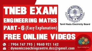 TNEB Exam Engineering Maths | Part 6 | Free Online Classes | TNEB Exam Date | TNEB Recruitment 2020