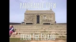 St Nicholas Chapel on the Hill St Ives Cornwall England Panoramic View (Porthmeor Beach)
