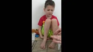 Fine Motor Activity-weaving on drying rack