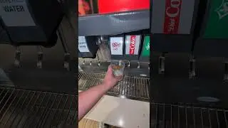 Pouring me a Medium Cup of Diet Dr Pepper at McDonald's