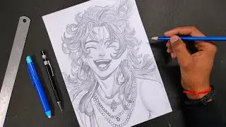 Shree Krishna Drawing In Anime Style, How To Draw Lord Krishna In Anime Style step by step tutorial 