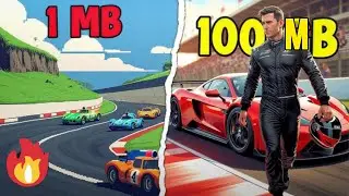 1mb vs 100mb car game. 