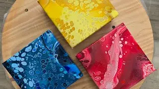 (590) ACRYLIC POURING Flip Cup Technique Tutorial - Easy to Do and So Cute - Trio of Primary Colors