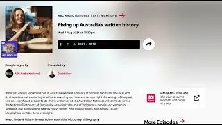 David Marr on his ABC Radio show Spruiking his book with the Australian Dictionary of Biography