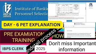 DAY 6 OF PRE EXAMINATION TRAINING OF IBPS CLERK 2025 // CLEARLY EXPLAINED DON'T MISS TO WATCH #ibps