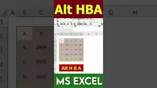 Ms Excel - Alt HBA All Border shortcut #shorts #youtubeshorts #excelshorts #gmaskills