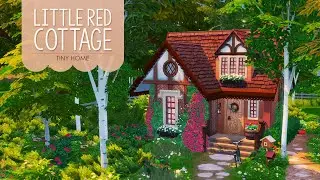 Little Red Cottage Tiny Home | The Sims 4 Stop Motion Build | NoCC